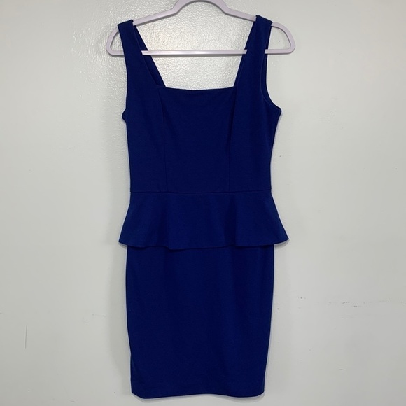 ECI Royal Blue Peplum Mini Dress Size 4 - Picture 1 of 6